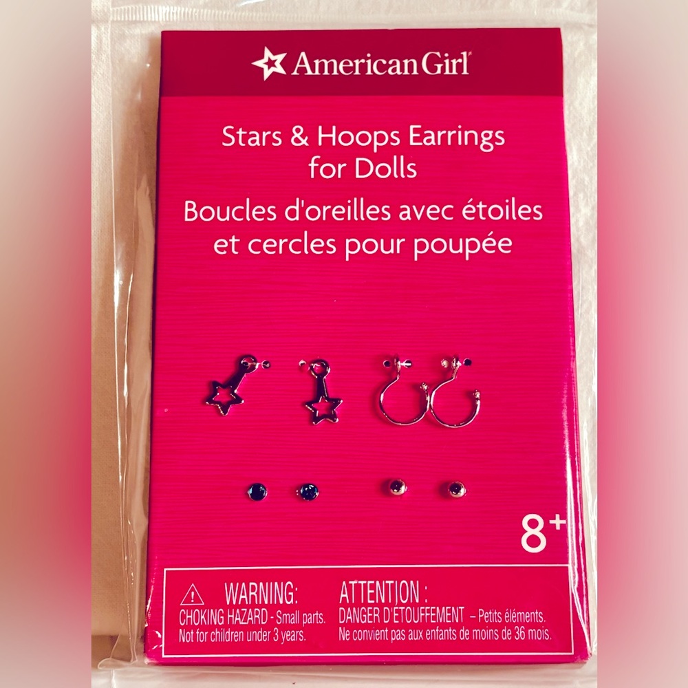 NEW American Girl Stars & Hoops Earrings for Dolls
